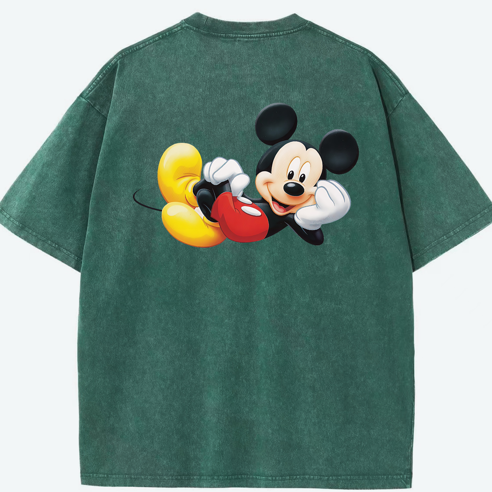 （画像用） ミッキーマウス Mickey Mouse 綿100% ヴィンテージ風 半袖Tシャツ（背面プリント）